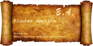 Blocher Amelita névjegykártya